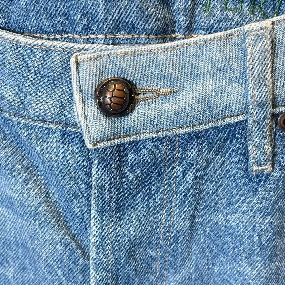 Tortoise Women's Savanna Crop Jeans Patchwork‎ Indigo Two Tone Fringe Size 27